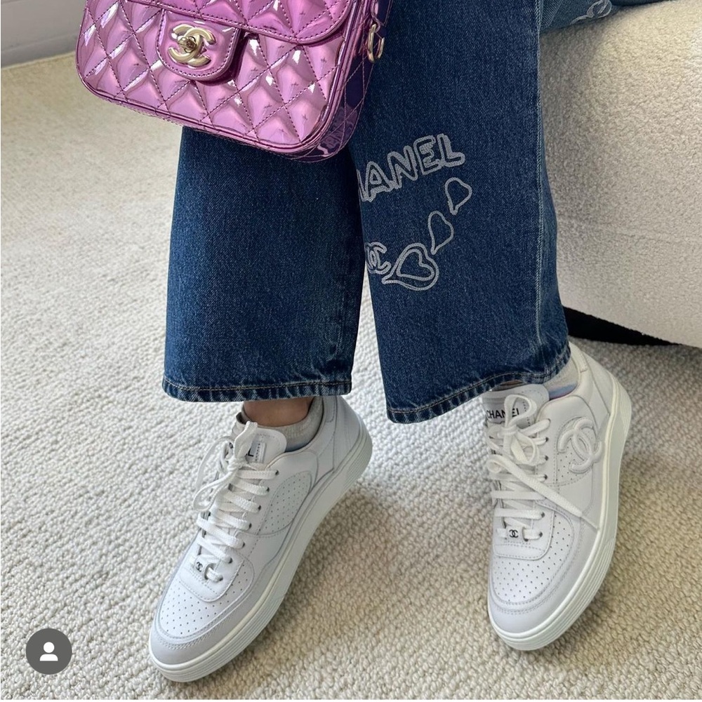 CHANEL Calfskin CC Womens Sneakers